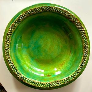 Aletha Soule 1991 Green Dish Plate Bowl Numbered 96